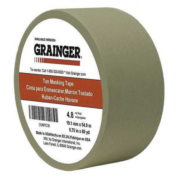 Manufacturer Varies Masking Tape,3/4" W,60 yd L,Tan TC106-0.75" X 60YD