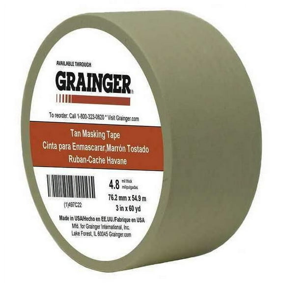 Manufacturer Varies Masking Tape,3" W,60 yd L,Tan TC106-3" X 60YD
