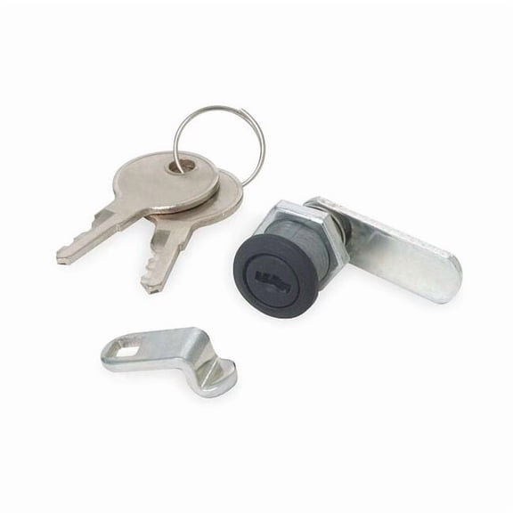Pin Tumbler Keyed Cam Lock, Black Powder coated, 19/64 in For Door Thickness, 2 Number of Keys
