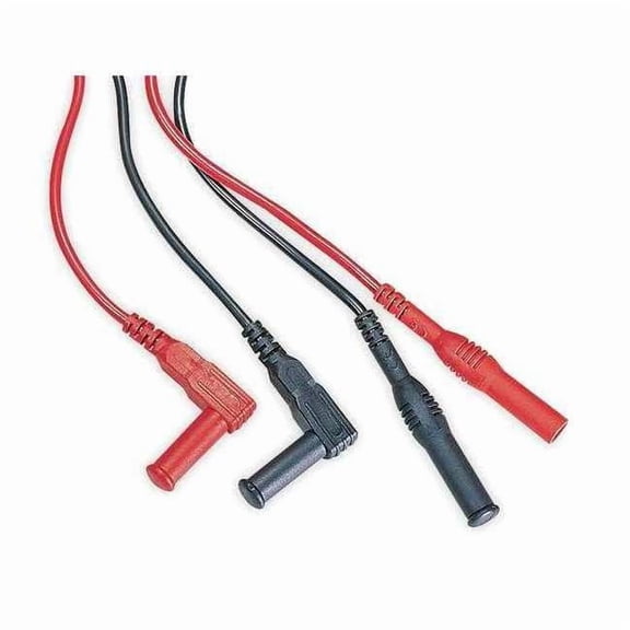 Modular Test Lead Kit, CAT III 1000V, Shrouded Straight to Shrouded Right Angle, 4 ft., Black, Red