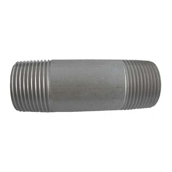 1-1/2" MNPT x 4" TBE Stainless Steel Pipe Nipple Sch 80, Outside Dia.: 2"