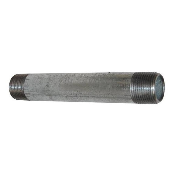1/2" MNPT x 12" TBE Galvanized Steel Pipe Nipple Sch 40