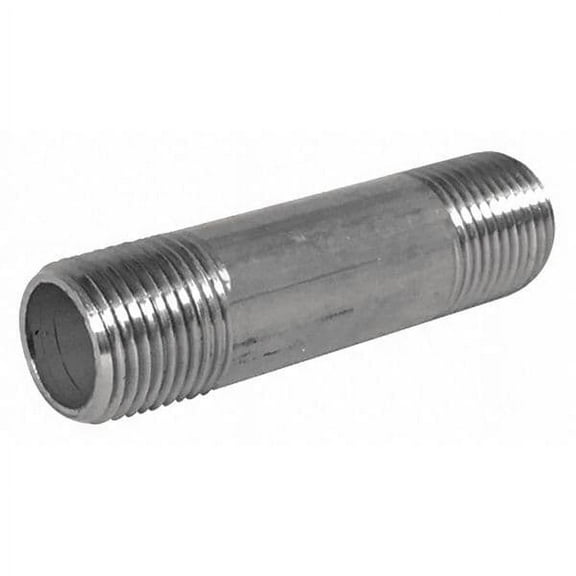 1/4" MNPT x 4" TBE Stainless Steel Pipe Nipple Sch 40, Outside Dia.: 9/16"