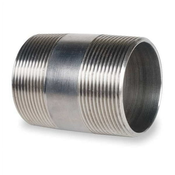 1" MNPT x 3" TBE Stainless Steel Pipe Nipple Sch 40, Thread Type: NPT
