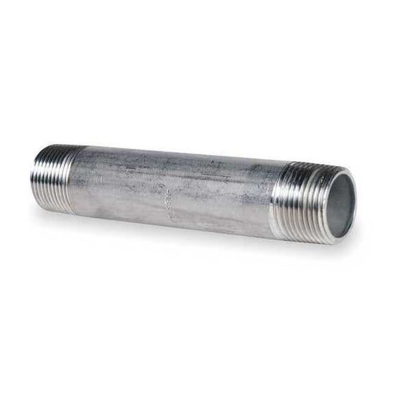 3/8" MNPT x 5-1/2" TBE Stainless Steel Pipe Nipple Sch 40, Thread Type: NPT
