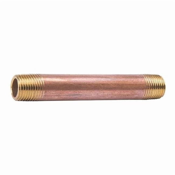 Manufacturer Varies Nipple,Red Brass,1/2 x 6 In,Threaded 463-060