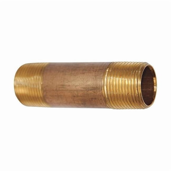 1/4" MNPT x 10" TBE Red Brass Pipe Nipple Sch 40 461-100
