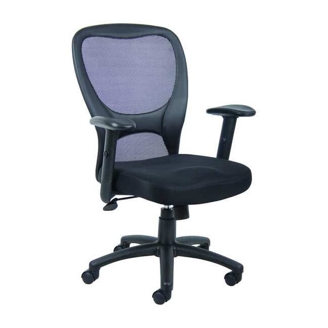 Desk Chair Desk Chair, Adjustable Arms, 18" to 21-1/2" Height, Mesh, Black
