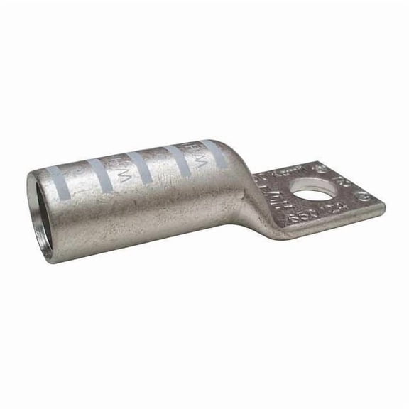 One-Hole Compression Lug, 300 kcmil Max, 5/16 in Stud, Long Barrel, Copper, White