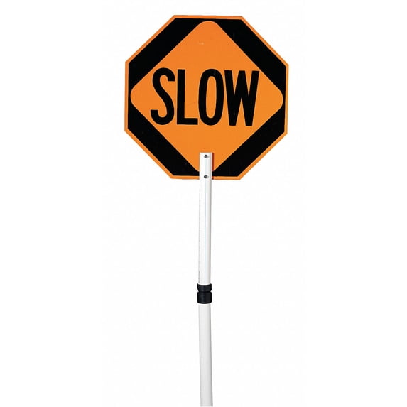 Cortina Paddle Sign,Stop/Slow,ABS Plastic