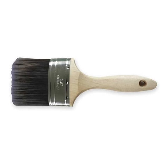 3-1/2" Wall Firm, Polyester Bristle, Paint Brush, Sealed Wood Handle 1XRN2
