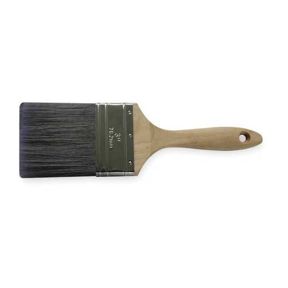 3" Flat Sash Firm, Polyester Bristle, Paint Brush, Sealed Wood Handle 1XRL8