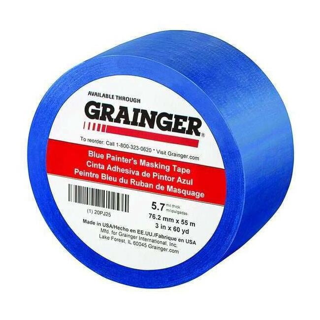 Manufacturer Varies Painters Masking Tape,3" W,60 yd L,Blue 20PJ25