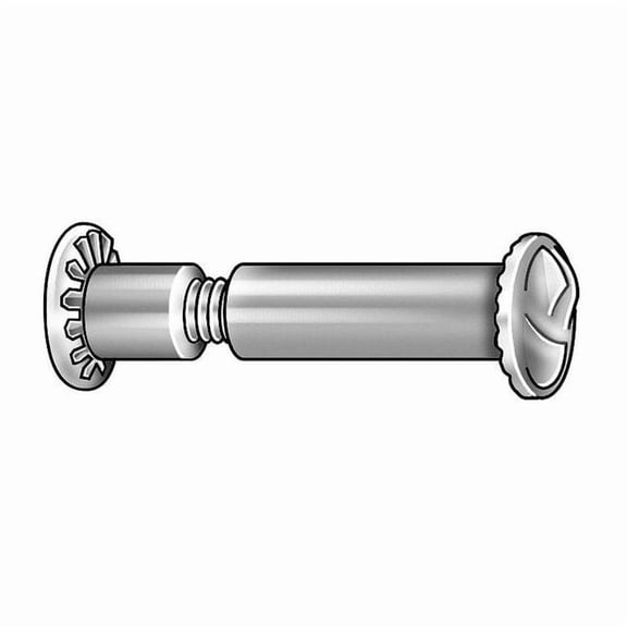 Partition Bolt, #10-24, 1/2 in Brl Lg, 1/4 in Brl Dia, Stainless Steel Plain, 10 PK