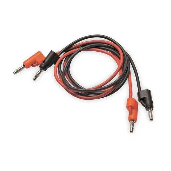 Patch Cord, Stacking Banana Plug on Both Ends, 40", PVC, Black, Red