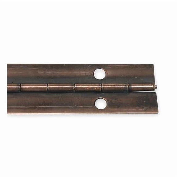 Piano Hinge, Steel, Full Surface Mounting, 3/4 in Leaf W x 48 in Leaf H, Antique Bronze