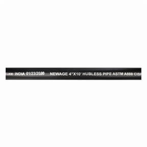 Manufacturer Varies Pipe, Cast Iron, 4 in, , 10 ft 220162