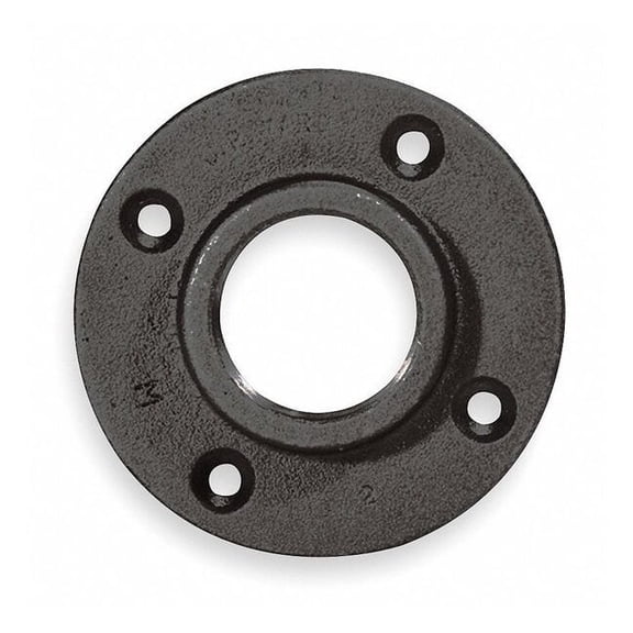 Flange Floor Flange, 3/8" Pipe, Flanged x FNPT, Malleable Iron, Class 150