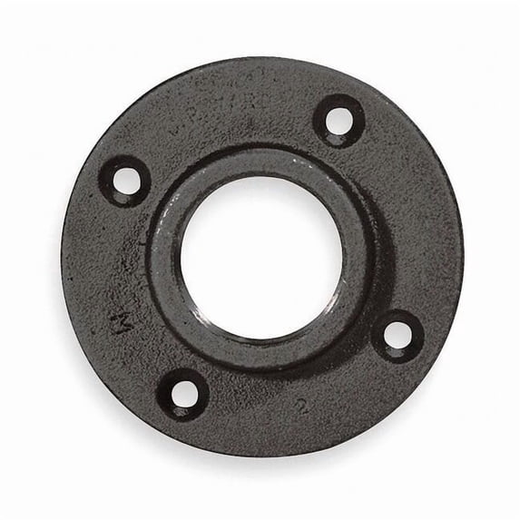 Flange Floor Flange, 3/8" Pipe, Flanged x FNPT, Malleable Iron, Class 150