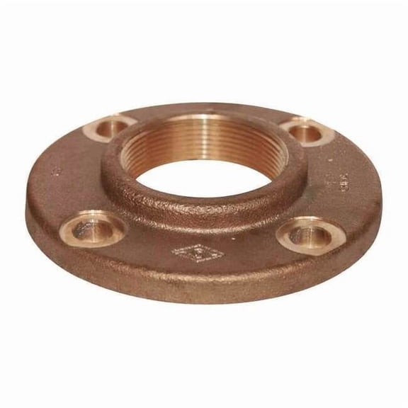 Red Brass Flange, FNPT, 1-1/2" Pipe Size 4TJK2