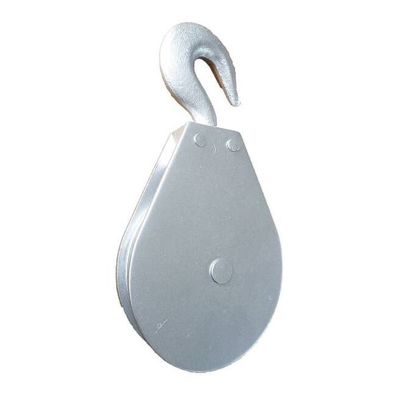 Pulley Block, Wire Rope, 1/4 in Max Cable Size, 800 lb Max Load, Zinc Plated