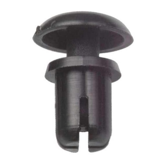 Push-In Rivet, Dome Head, 0.236 in Dia., 31/100 in L, Nylon Body, 10 PK