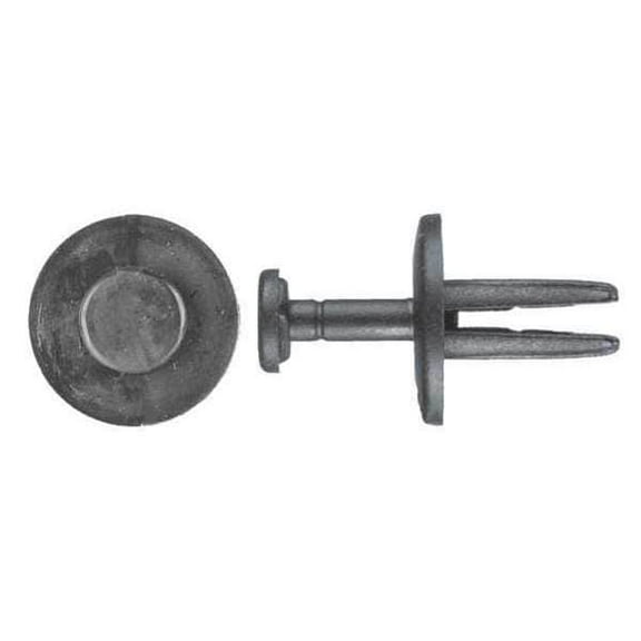 Push-In Rivet, Dome Head, 1/4 in Dia., 9/16 in L, Nylon Body, 50 PK