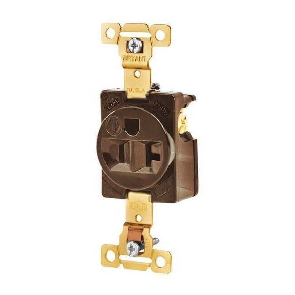 Bryant Receptacle,Single Outlet,20A,3 Wires 5361