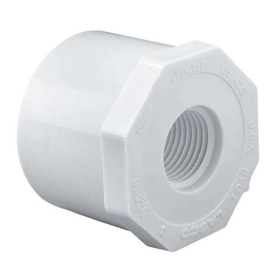 PVC Reducing Bushing, Spigot x FNPT, 3 in x 1 in Pipe Size