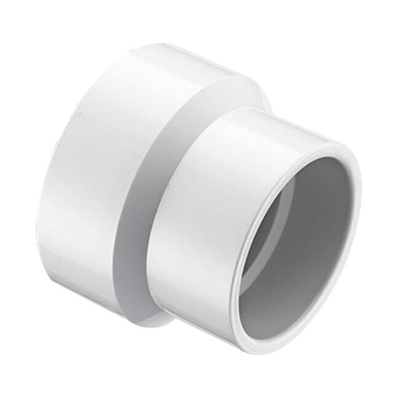 PVC Reducing Coupling, Socket, 4 in x 3 in Pipe Size