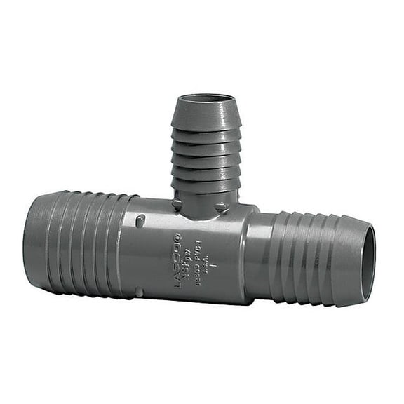 PVC Reducing Tee, Insert, 3/4 in x 1/2 in x 1/2 in Pipe Size