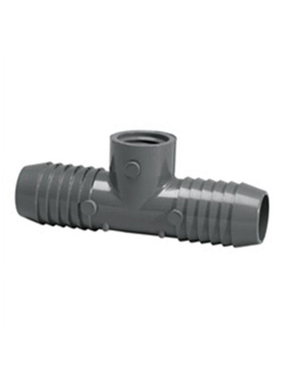 PVC Female Adapter Reducing Tee, Insert x Insert x FNPT, 3/4 in x 3/4 in x 1/2 in Pipe Size