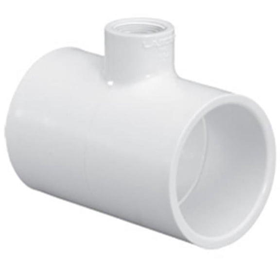 PVC Reducer Tee, Socket x Socket x Socket, 4 in x 4 in x 3 in Pipe Size