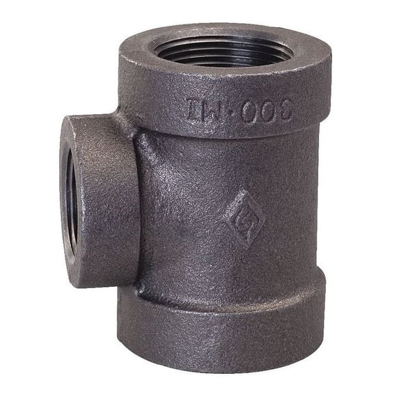 Reducing Tee Reducing Tee, 2" x 2" x 3/4" Pipe, FNPT, Malleable Iron, Class 300