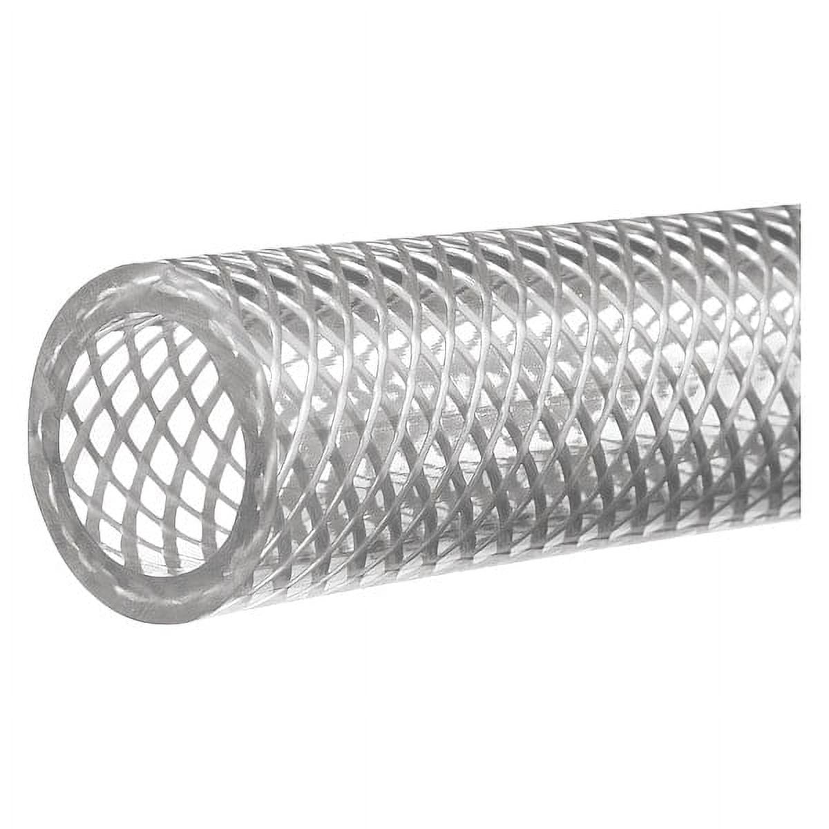 Reinforced Clear PVC Tubing, 1/2" ID x 5/8" OD x 10 Ft. L