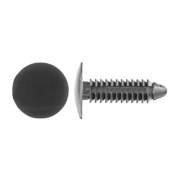 Push-In Rivet, Dome Head, 1/4 in Dia., 1-1/16 in L, Nylon Body, 50 PK 9130PK