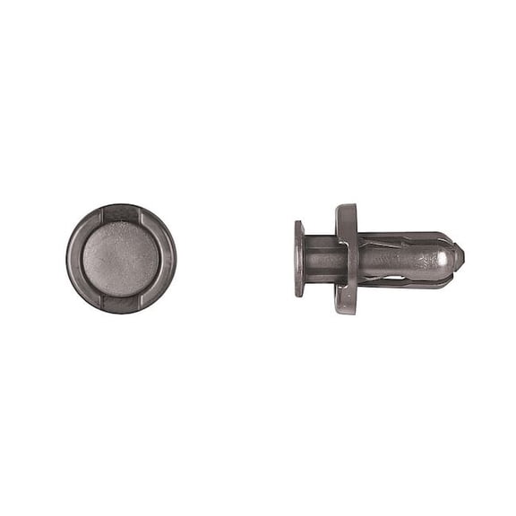Push-In Rivet, Dome Head, 10 mm Dia., 18 mm L, Nylon Body, 15 PK 9382PK