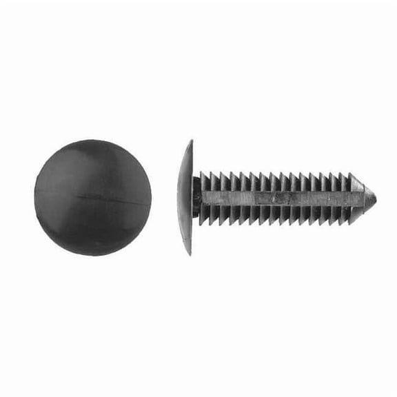 Push-In Rivet, Dome Head, 0.281 in Dia., 1-11/64 in L, Nylon Body, 25 PK 9132PK