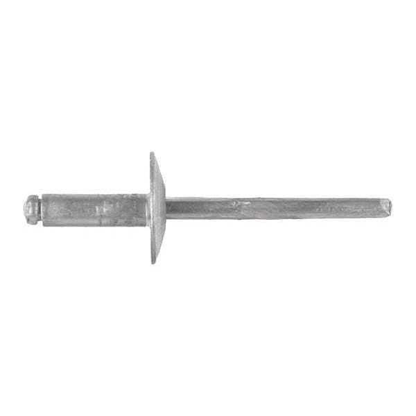 Blind Rivet, Dome Head, 3/16 in Dia., 17/32 in L, Aluminum Body, 100 PK 1904PK
