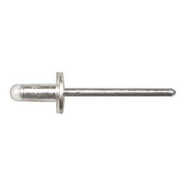 Blind Rivet, Dome Head, 15/64 in Dia., 9/16 in L, Aluminum Body, 15 PK 10459PK