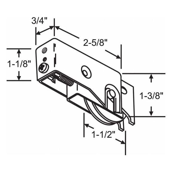 Manufacturer Varies Roller, 3/4 in W, 1 1/8 in L, Gray 9-261