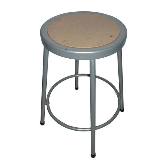 Manufacturer Varies Round Stool, Height Range 24", Hardboard Gray 44N706
