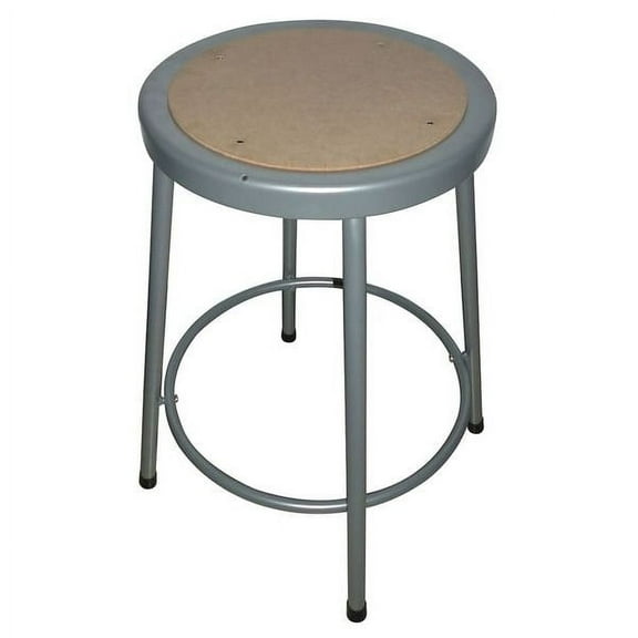 Manufacturer Varies Round Stool, Height Range 24", Hardboard Gray 44N706