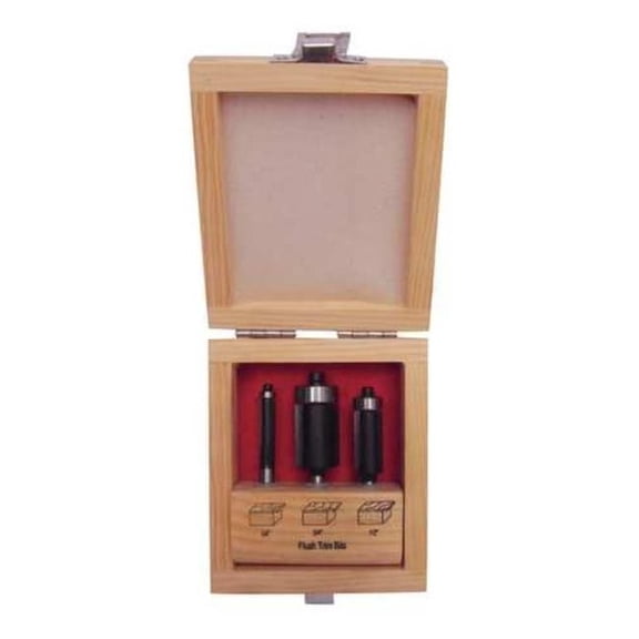 Manufacturer Varies Router Bit Set,Flush Trim,3 Pc 16Y598
