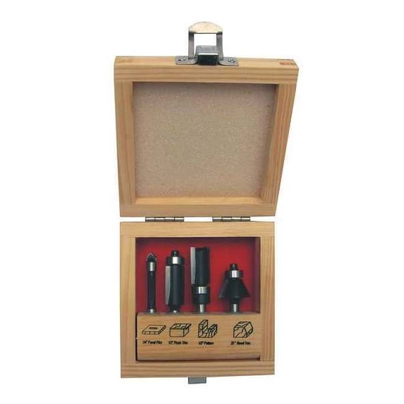 Manufacturer Varies Router Bit Set,4 Pc 16Y548