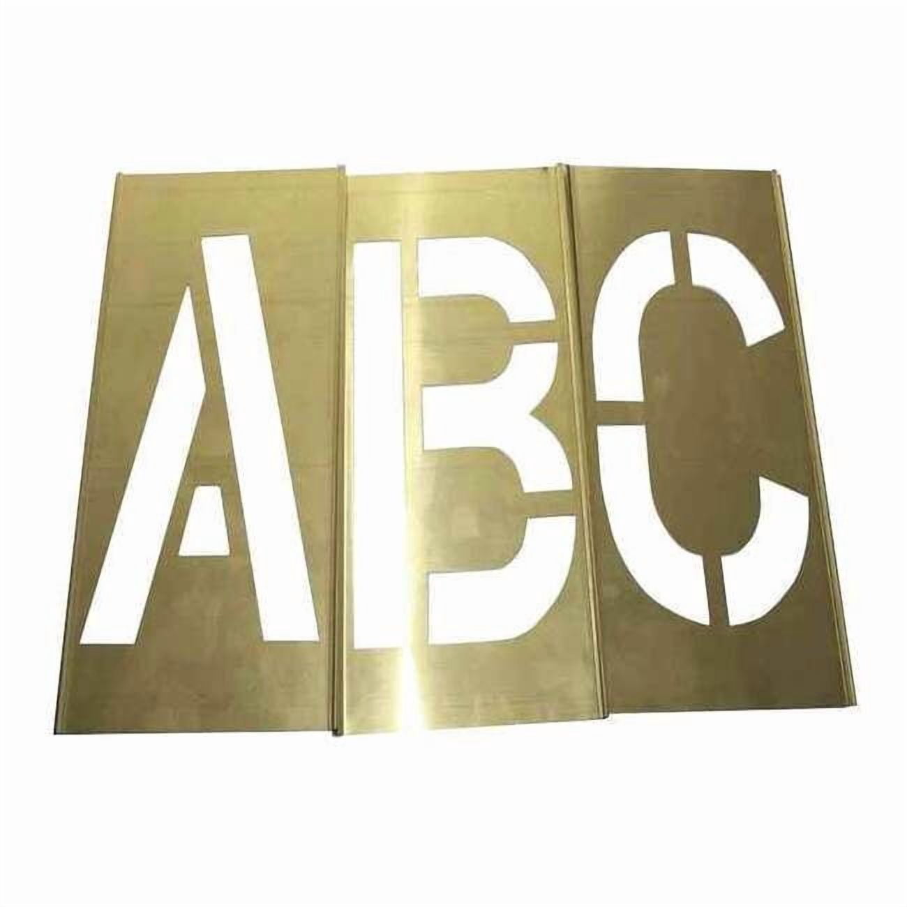 Stencil Kit, Letter Set, A Thru Z, Punctuation, 3 in Character Height, Not Applicable Font, Brass