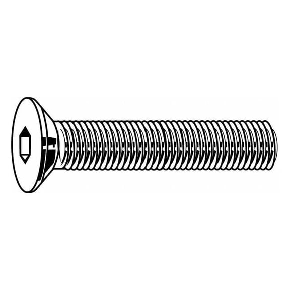 #6-40 Socket Head Cap Screw, Flat, Black Oxide Steel, 1/4 in Length, 100 PK