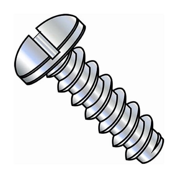 Self-Drilling Screw, 1/4"-14 x 1/2 in, Zinc Plated Steel Pan Head Slotted Drive, 4000 PK