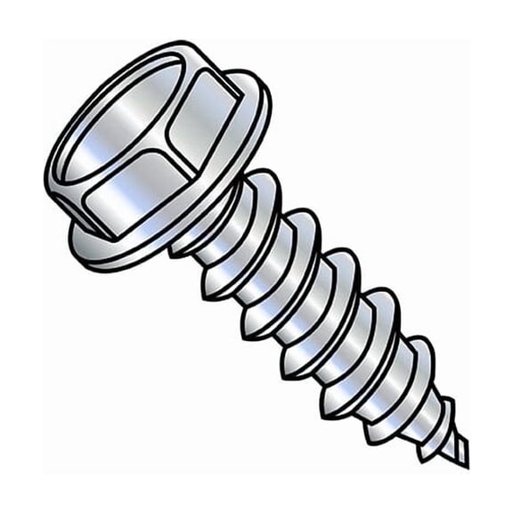 Self-Drilling Screw, #10-12 x 4 in, Zinc Plated Steel Flange Hex Head External Hex Drive, 500 PK