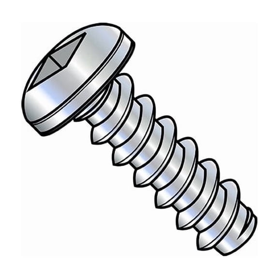 Self-Drilling Screw, #10-16 x 1/2 in, Zinc Plated Steel Pan Head Square Drive, 8000 PK